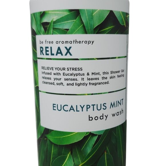 BE FREE aromatherapy RELAX ~ EUCALYTUS & MINT BODY WASH Lot of 2 Stress Relieve - Picture 2 of 6